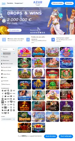l'application et interface BLU VEGAS CASINO