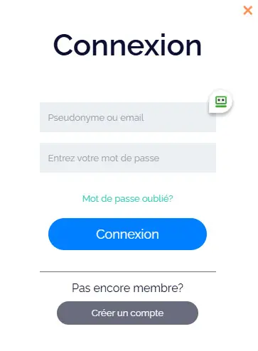 Connexion des membres du BLU VEGAS CASINO