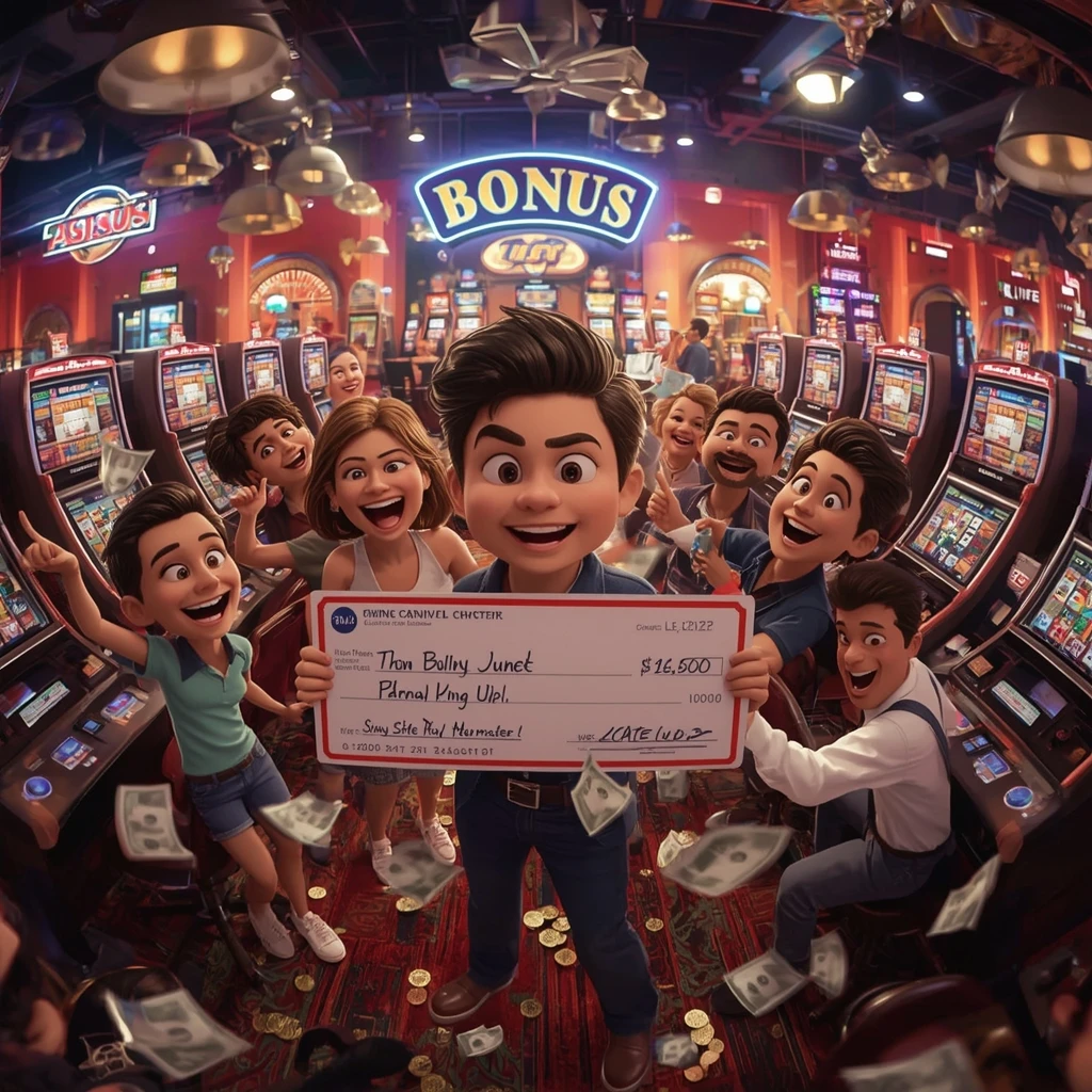 bonus dans les mains d'un homme au casino BLU VEGAS CASINO