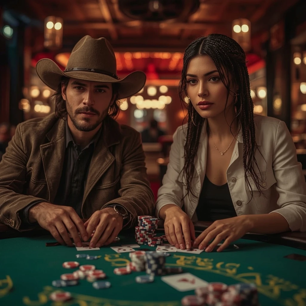 photo de deux joueurs de poker BLU VEGAS CASINO